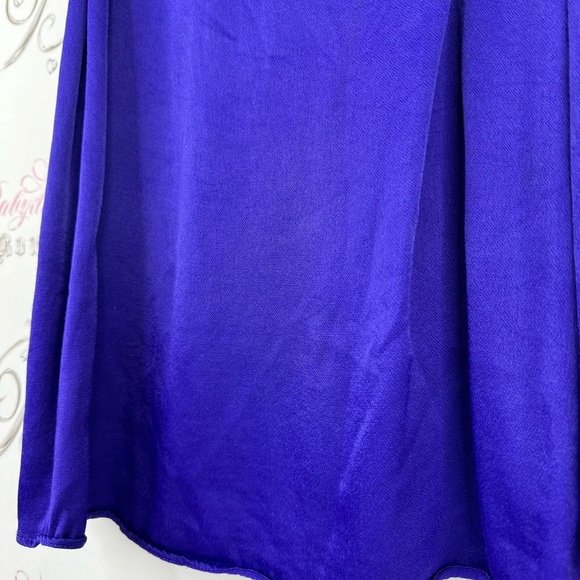 Floreat loved by Anthropologie tank top royal purple velvet velour detail neck - Picture 2 of 8